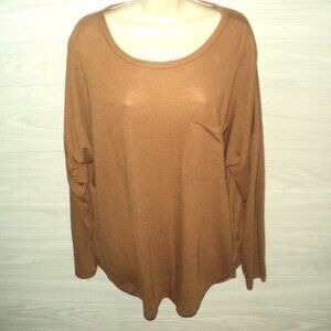 Old Navy Knit Top Women's Size XL Burnt Ochre Brown Long Sleeves Lightweight